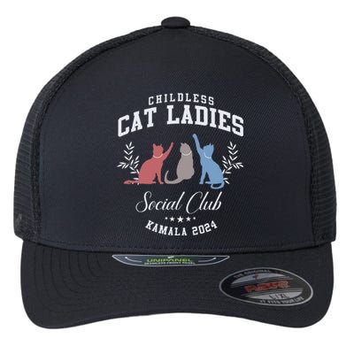 Childless Cat Ladies Social Club Voting Kamala Election 2024 Flexfit Unipanel Trucker Cap