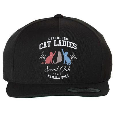 Childless Cat Ladies Social Club Voting Kamala Election 2024 Wool Snapback Cap