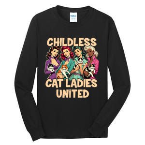 Childless Cat Lady For Cat Mom Women Cat Ladies Tall Long Sleeve T-Shirt