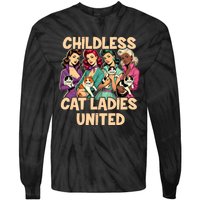 Childless Cat Lady For Cat Mom Women Cat Ladies Tie-Dye Long Sleeve Shirt