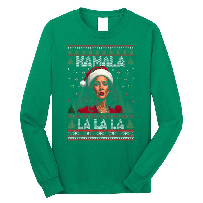 Christmas Comma La Funny Kamala Harris 2024 Xmas Women Gift Long Sleeve Shirt