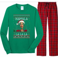 Christmas Comma La Funny Kamala Harris 2024 Xmas Women Gift Long Sleeve Pajama Set