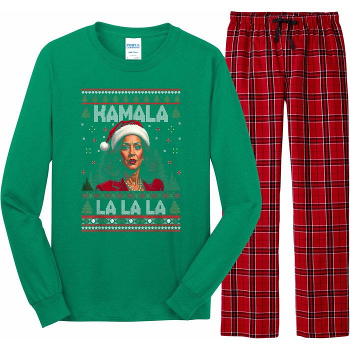 Christmas Comma La Funny Kamala Harris 2024 Xmas Women Gift Long Sleeve Pajama Set