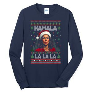 Christmas Comma La Funny Kamala Harris 2024 Xmas Women Gift Tall Long Sleeve T-Shirt