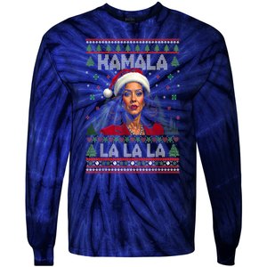 Christmas Comma La Funny Kamala Harris 2024 Xmas Women Gift Tie-Dye Long Sleeve Shirt