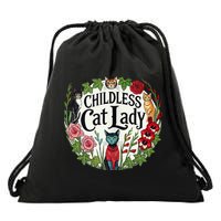 Childless Cat Ladies Against Fascism Drawstring Bag