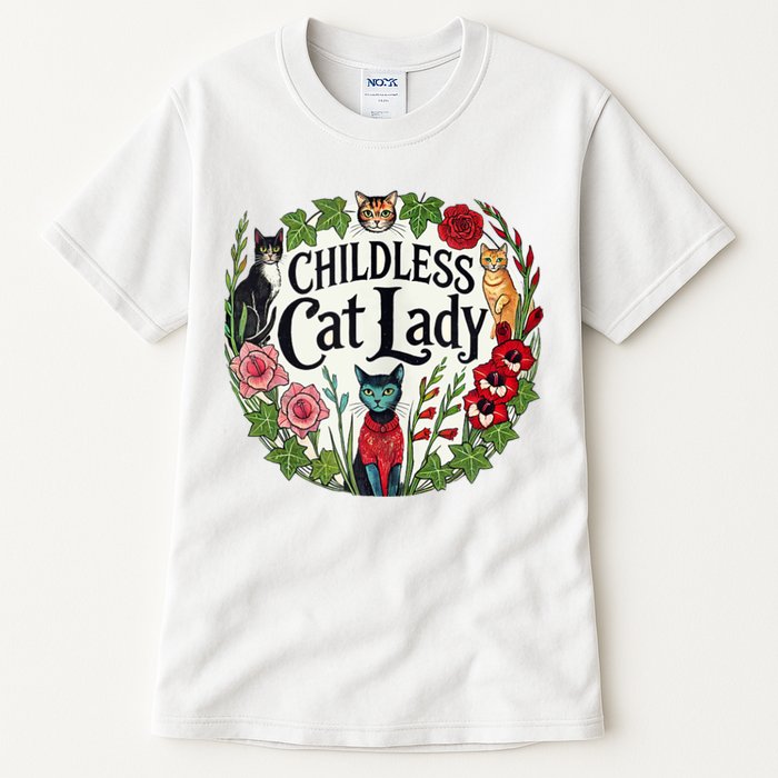 Childless Cat Ladies Against Fascism Tall T-Shirt