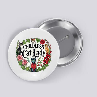 Childless Cat Ladies Against Fascism Button