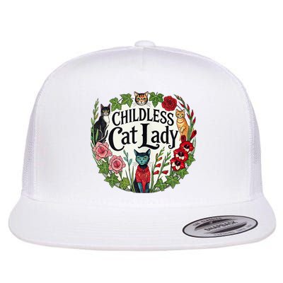 Childless Cat Ladies Against Fascism Flat Bill Trucker Hat