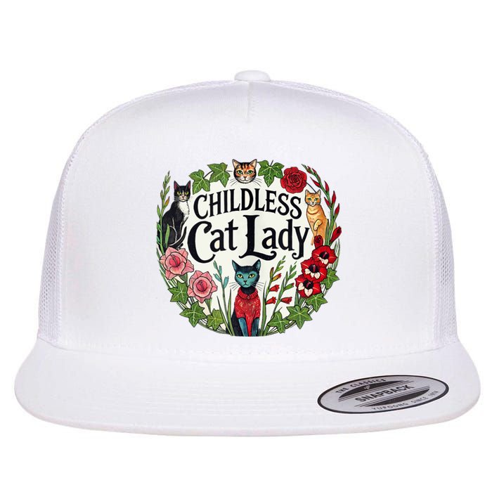 Childless Cat Ladies Against Fascism Flat Bill Trucker Hat
