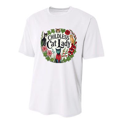 Childless Cat Ladies Against Fascism Youth Performance Sprint T-Shirt