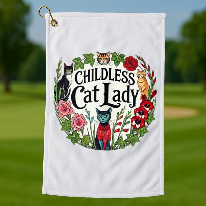 Childless Cat Ladies Against Fascism Golf Towel
