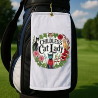 Childless Cat Ladies Against Fascism Golf Towel