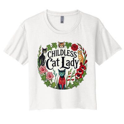 Childless Cat Ladies Against Fascism Women's Crop Top Tee