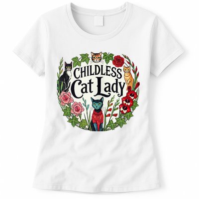 Childless Cat Ladies Against Fascism Womens T-Shirt