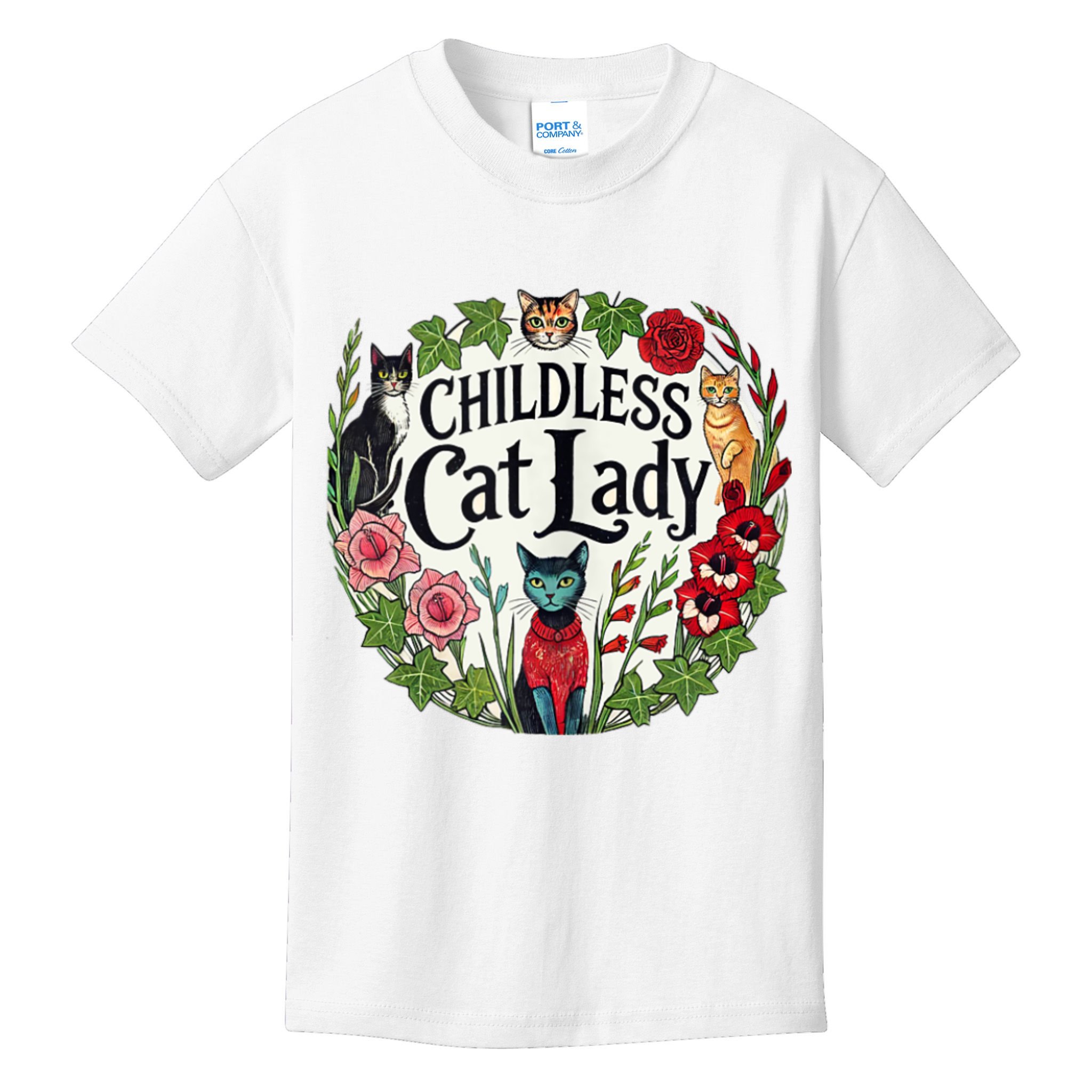 Childless Cat Ladies Against Fascism Kids T-Shirt
