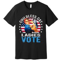 Childless Cat Ladies Vote Funny Vintage Rosie The Riveter Premium T-Shirt