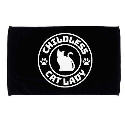 Childless Cat Lady Funny Cat Lover Microfiber Hand Towel