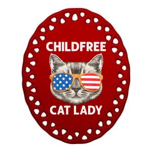 Childfree Cat Lady For Cat Mom Women Cat Lady Ceramic Oval Ornament