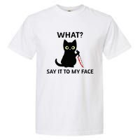 Childless Cat Ladies Funny Cat What Say It To My Face Raglan Baseball Garment-Dyed Heavyweight T-Shirt