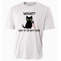 Childless Cat Ladies Funny Cat What Say It To My Face Raglan Baseball Cooling Performance Crew T-Shirt