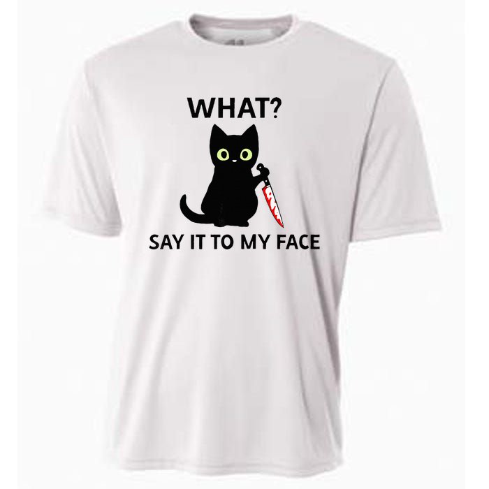 Childless Cat Ladies Funny Cat What Say It To My Face Raglan Baseball Cooling Performance Crew T-Shirt