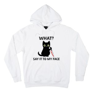 Childless Cat Ladies Funny Cat What Say It To My Face Raglan Baseball Hoodie