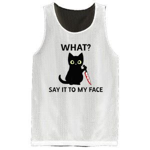 Childless Cat Ladies Funny Cat What Say It To My Face Raglan Baseball Mesh Reversible Basketball Jersey Tank