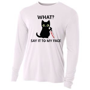 Childless Cat Ladies Funny Cat What Say It To My Face Raglan Baseball Cooling Performance Long Sleeve Crew