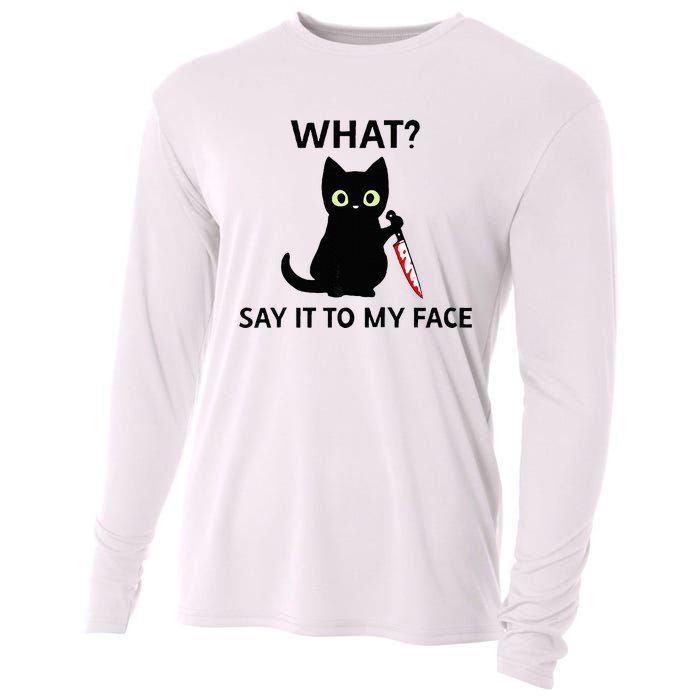 Childless Cat Ladies Funny Cat What Say It To My Face Raglan Baseball Cooling Performance Long Sleeve Crew