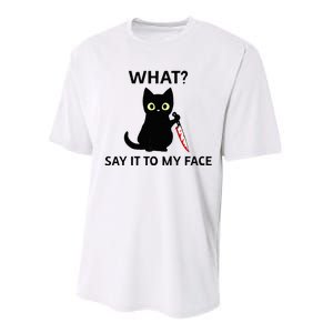 Childless Cat Ladies Funny Cat What Say It To My Face Raglan Baseball Performance Sprint T-Shirt