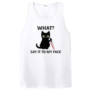 Childless Cat Ladies Funny Cat What Say It To My Face Raglan Baseball PosiCharge Competitor Tank