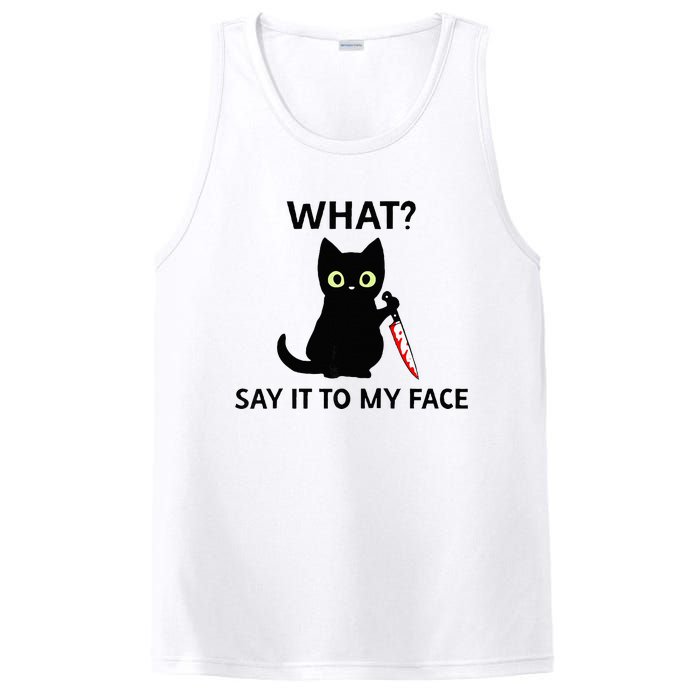 Childless Cat Ladies Funny Cat What Say It To My Face Raglan Baseball PosiCharge Competitor Tank