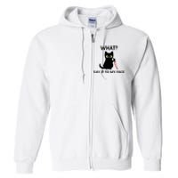 Childless Cat Ladies Funny Cat What Say It To My Face Raglan Baseball Full Zip Hoodie