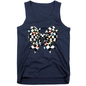 Coquette Christmas Lights Bow Tank Top