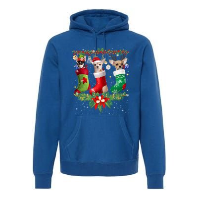 Chihuahua Christmas Lights Gift Funny Xmas Dog Lover Gift Premium Hoodie