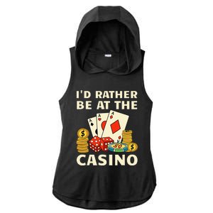 Cool Casino Lover Art Casino Gambling Gambler Ladies PosiCharge Tri-Blend Wicking Draft Hoodie Tank