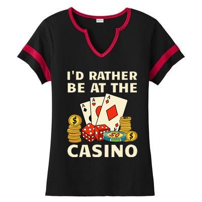 Cool Casino Lover Art Casino Gambling Gambler Ladies Halftime Notch Neck Tee