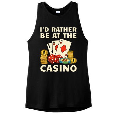 Cool Casino Lover Art Casino Gambling Gambler Ladies PosiCharge Tri-Blend Wicking Tank