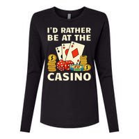 Cool Casino Lover Art Casino Gambling Gambler Womens Cotton Relaxed Long Sleeve T-Shirt