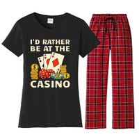 Cool Casino Lover Art Casino Gambling Gambler Women's Flannel Pajama Set