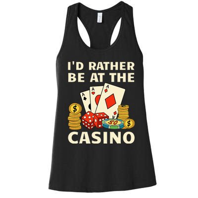 Cool Casino Lover Art Casino Gambling Gambler Women's Racerback Tank