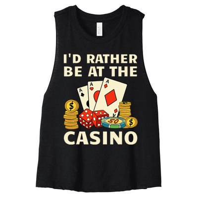 Cool Casino Lover Art Casino Gambling Gambler Women's Racerback Cropped Tank