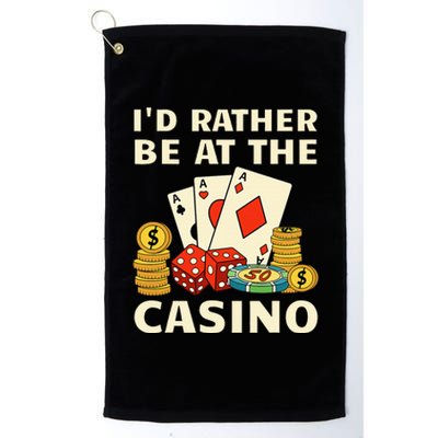 Cool Casino Lover Art Casino Gambling Gambler Platinum Collection Golf Towel