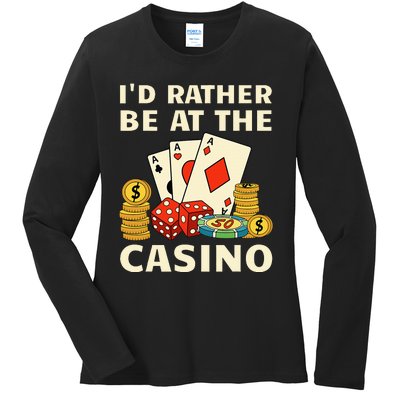 Cool Casino Lover Art Casino Gambling Gambler Ladies Long Sleeve Shirt