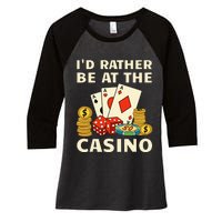 Cool Casino Lover Art Casino Gambling Gambler Women's Tri-Blend 3/4-Sleeve Raglan Shirt