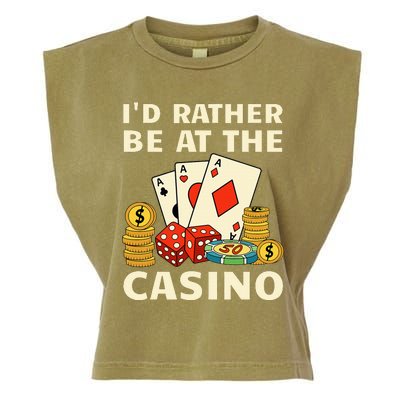 Cool Casino Lover Art Casino Gambling Gambler Garment-Dyed Women's Muscle Tee