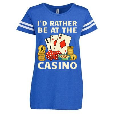 Cool Casino Lover Art Casino Gambling Gambler Enza Ladies Jersey Football T-Shirt