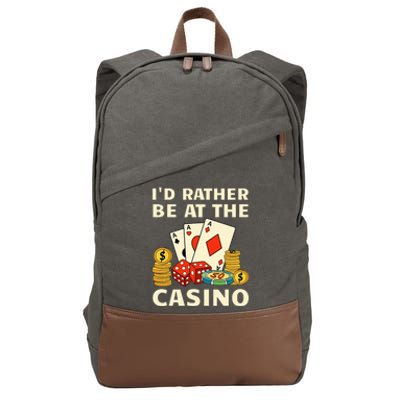 Cool Casino Lover Art For Casino Gambling Gambler Cotton Canvas Backpack