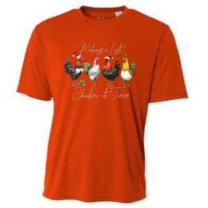 Christmas Chicken Lover Xmas Santa Hat Funny Farm Gift Cooling Performance Crew T-Shirt